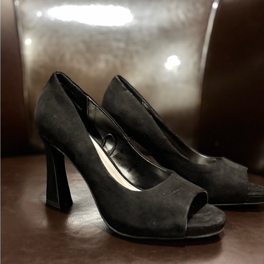 Worthington Classic Black Peep-Toe Heels